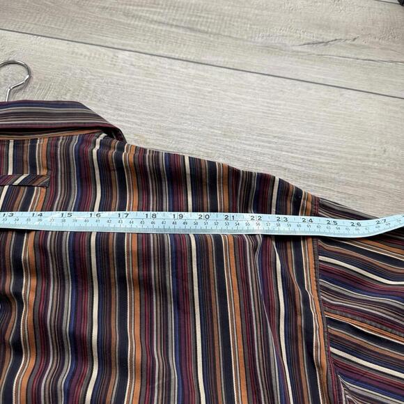 VTG Signum Striped Button-Up Shirt XL Multicolor Long Sleeve Cotton Germany Made - Picture 10 of 12